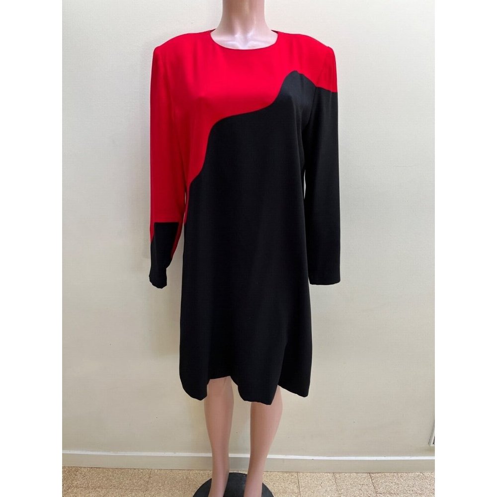 Amazing Vintage Travilla Color Block 80's Dress (Size 14?)